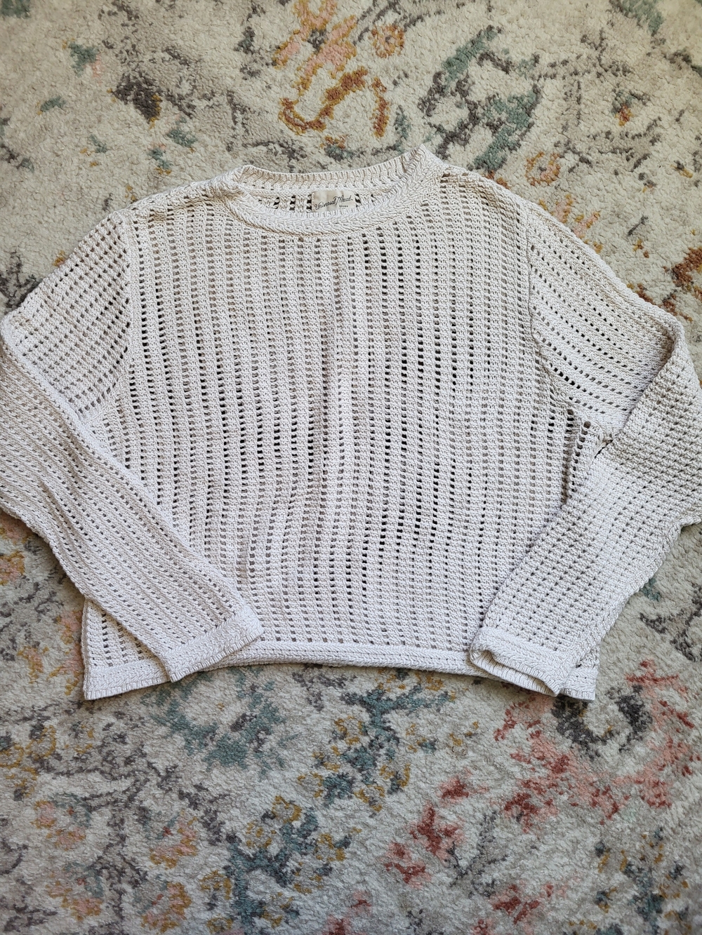 Universal Thread Open-Knit Cream Crewneck Sweater